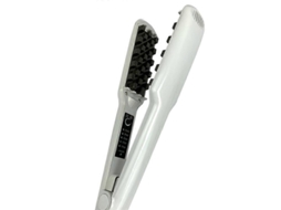 Plancha de pelo con iones negativos, ondas suaves, trenzas, rizos en rejilla, alisado, cortadora de pelo eléctrica doble - Aquaforge