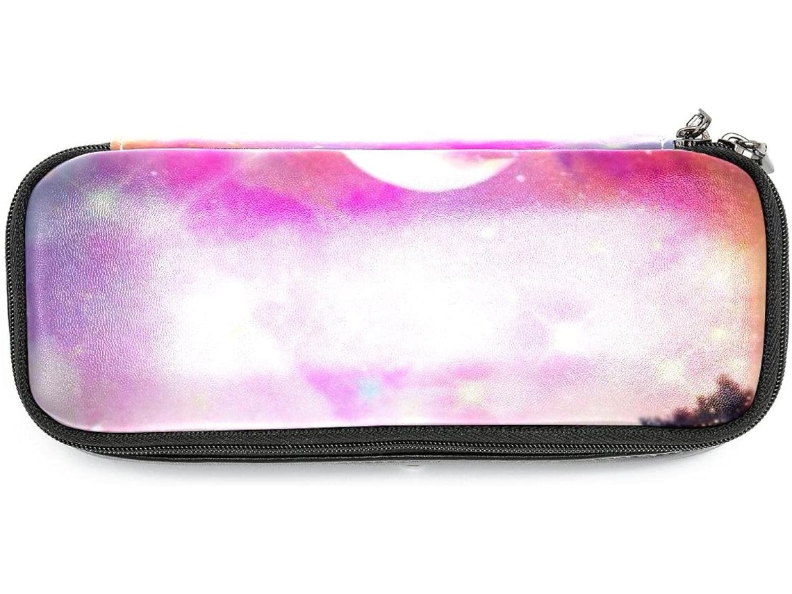 Conjunto grande com estampa celestial de noite estrelada e lua para lápis, marcadores, organizador de maquiagem e bolsa.