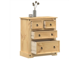 Vidaxl Armário Com Gavetas Corona 80x43x91 Cm Madeira De Pinho Maciça