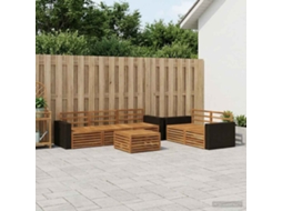 Vidaxl Conjunto De Sofás Para Exterior 6 Pcs Natural