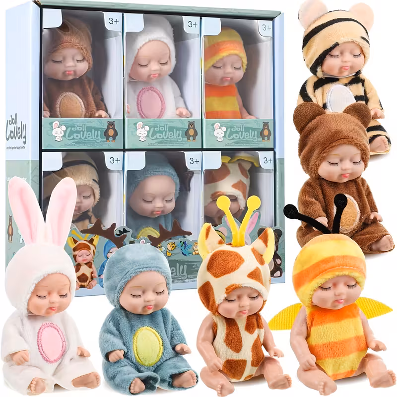 Kit 6 Bonecas Princesa Com 11cm, Presente Infantil Para Festas E Páscoa Rosae
