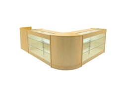Conjunto de Balcões Comerciais MonsterShop Aries, Carvalho, CM60 2xK1500TB60, MDF e Vidro Temperado