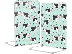 Lindos Suportes Para Livros Em Acrílico Formato De Vaca Verde Com Almofadas Antiderrapantes, Suporte Transparente Para