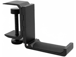 Suporte Para Fones De Ouvido Com Fixação Por Grampo, Preto, Compacto E Dobrável Para Prateleira