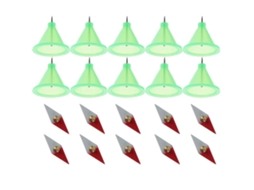 16pcs Agulha Magnética em Forma de Asa Aparelho Experimental Magnético Auxiliar de Ensino TAISHENGDA