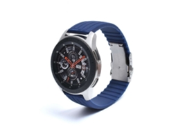 Bracelete Silicone Stripe Adaptável Samsung Gear S2 Classic Azul Escuro