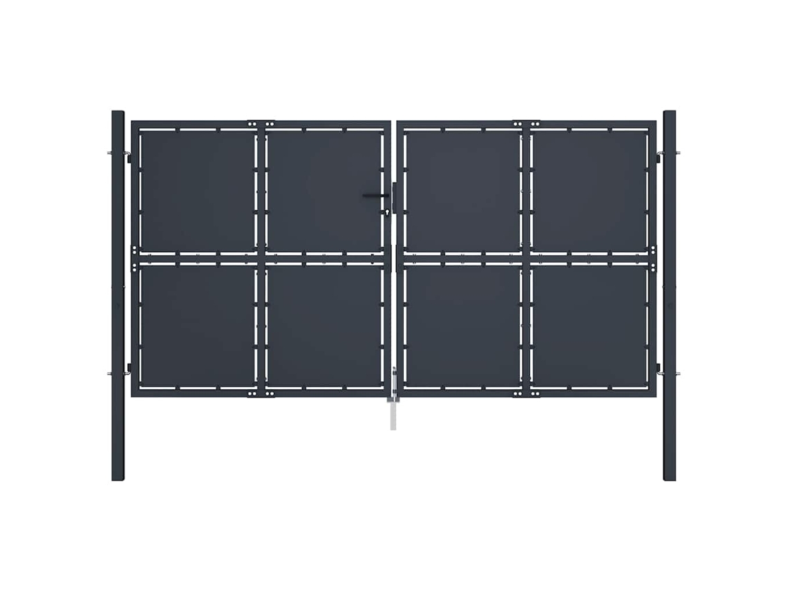Vidaxl Portão De Jardim Em Aço 300x150 Cm Antracite