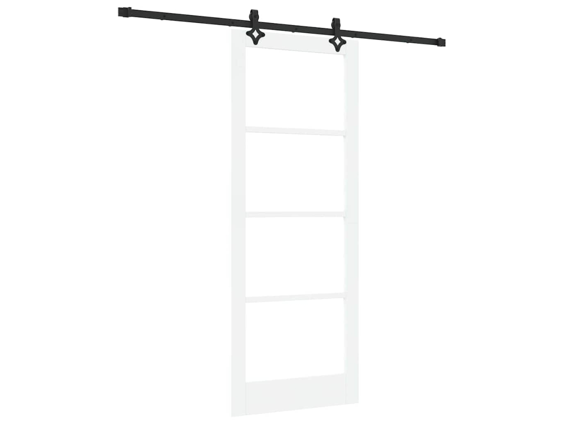 Conjunto 1 Porta Deslizante Vidaxl Branco Madeira De Pinho Maciça (83 X 211 Cm)