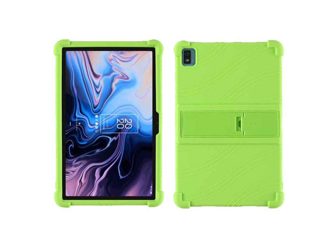 Capa De Silicone Halinuia Com Suporte Invisível, Cor Verde Para Tablet Tcl 10 Tab Max 10,36 Polegadas