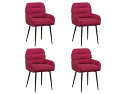 Maison Exclusive - Cadeiras De Jantar 4 Unid. Veludo Vinho Vermelho