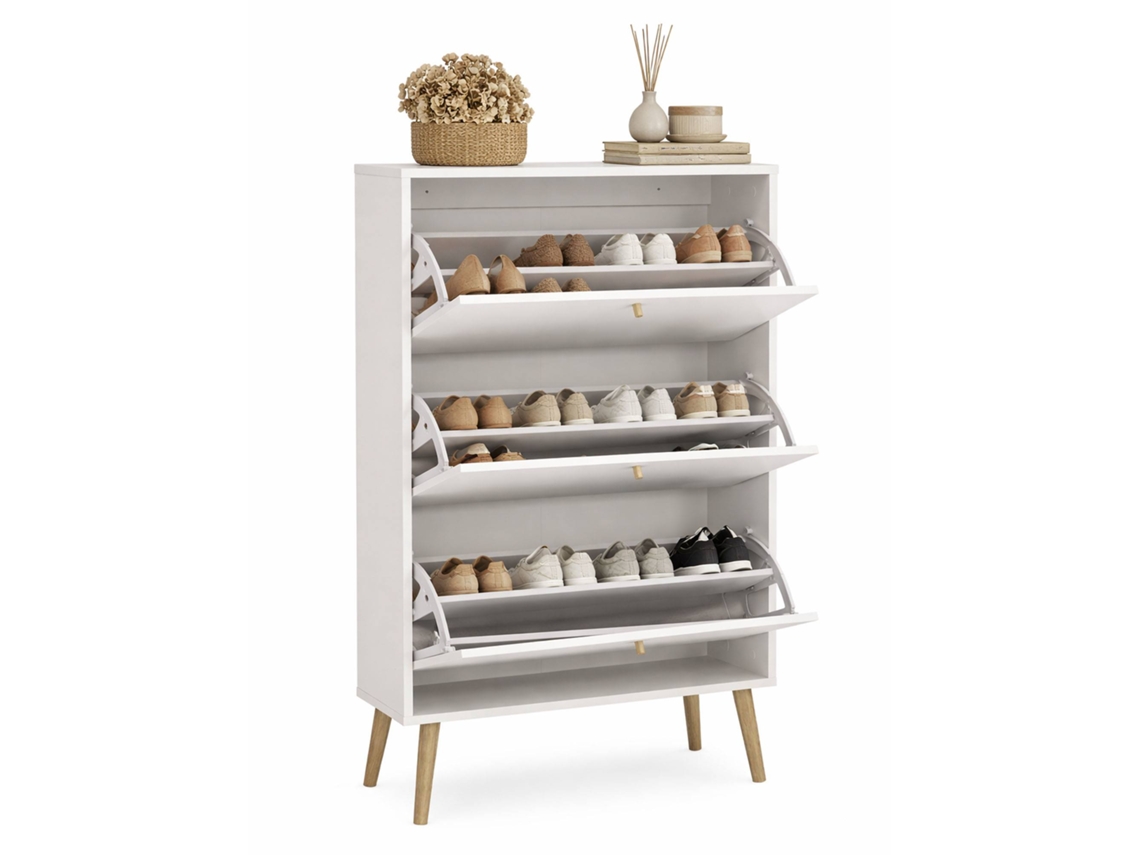 Armário de sapatos duplo Guadiana com 3 portas, 71x25x140 cm WELLHOME