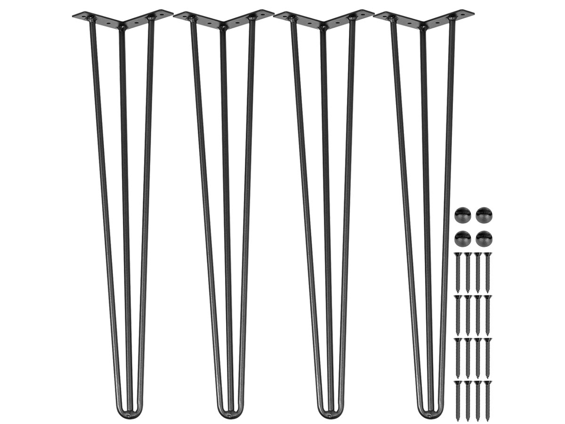 Pernas de mesa em gancho de cabelo VEVOR Conjunto de 4 Pernas de mesa de secretária 28 polegadas