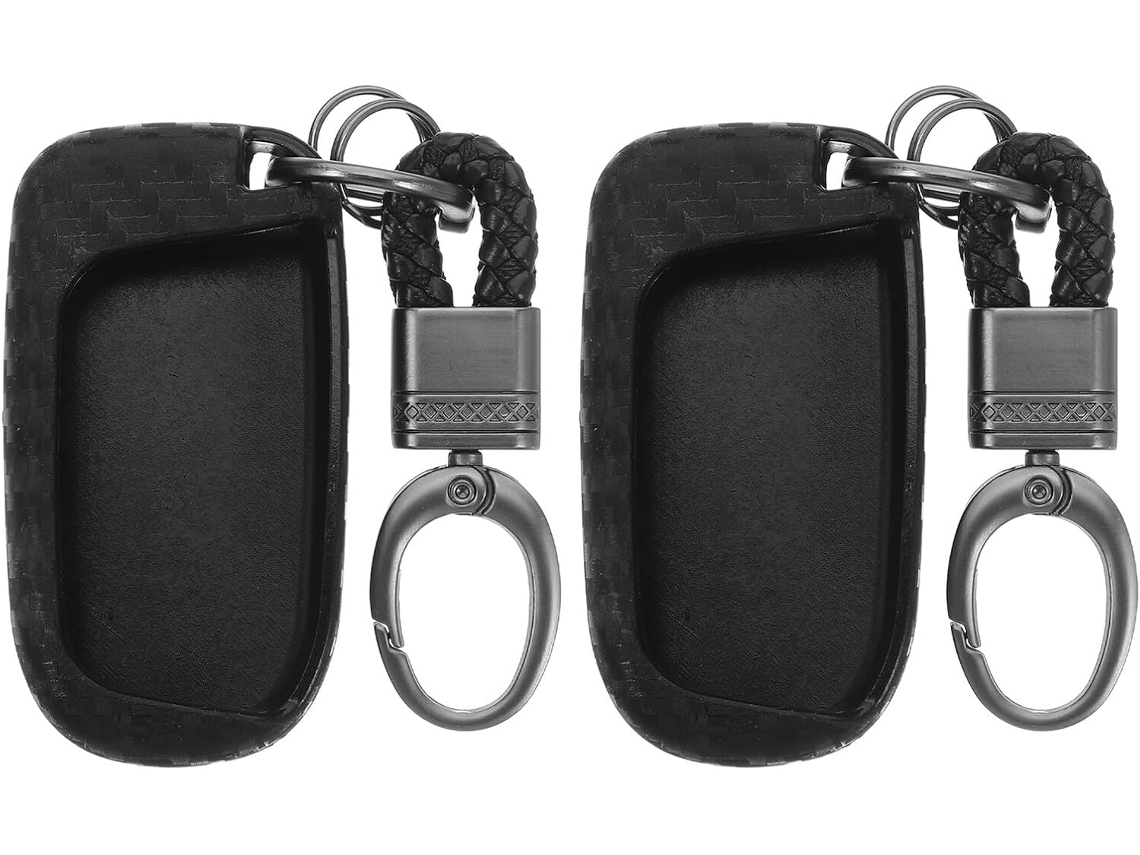 Capa Para Chave De Carro, 2 Capas De Silicone Com Textura Fibra Carbono, À Prova D Água E Resistente A Arranhões