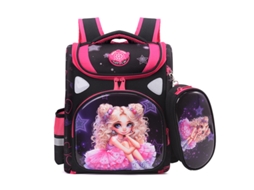 Conjunto De Mochila Estampada Com Desenho Animado, Dois Itens, Incluindo Estojo E Mochila Protetora De Coluna, Estilo 2