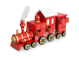 Calendário de Adviento de Natal em Madeira "locomotiva" Nova Line com gavetas | S/MARCA
