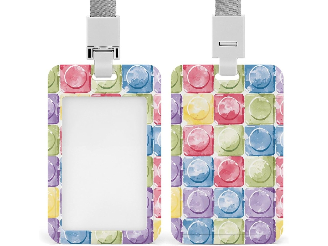Clipe Crachá, estilo fofo com núcleo macio, suporte Crachá com cordão, porta-crachá de mesa, ideal para reuniões.