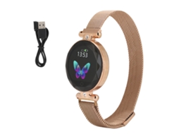 Pulseira Inteligente Novo Modelo S886 Feminino Dourado À prova d'água EOOCOO (monitoramento de fitness e saúde, tela colorida redonda completa)