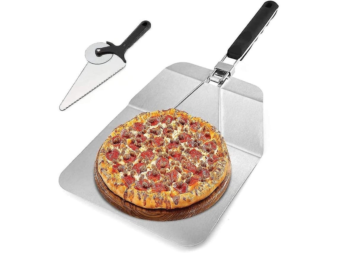 Colher Para Pizza Antiaderente Parkarma 2 Unidades Alumínio Tamanhos 12 14 Polegadas