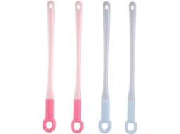 Escovas De Limpeza Para Os Pés Hemobllo, Conjunto De 4 Escovas Para Os Dedos Com Cabos Longos Plástico E Silicone