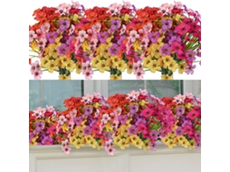 Conjunto de 12 Flores Artificiais para Exterior em 6 Cores, para Pendurar. AQUAFORGE