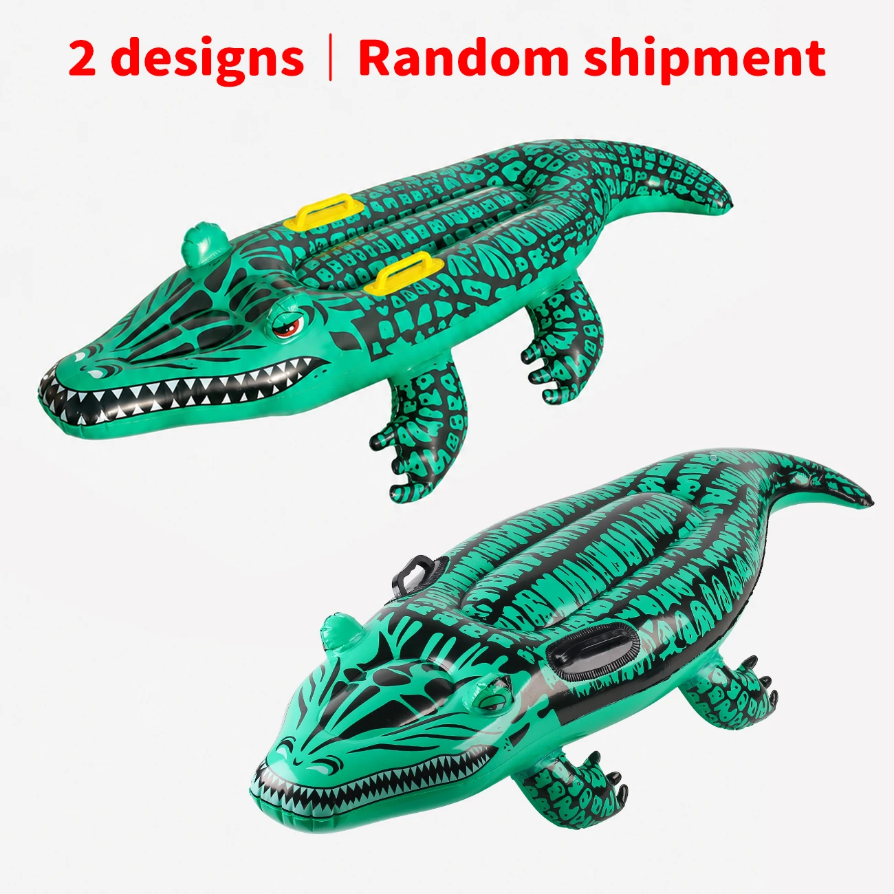 Boia Inflável Em Formato De Crocodilo Com Alças, Perfeita Para Brincar Na Piscina Da Praia Durante O Verão.