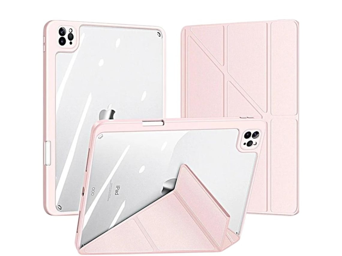 Capa Crystal Folio Origami para Ipad 10.9 Air 5 2022 Rosa