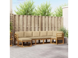 Vidaxl Conjunto De Sofás Para Exterior 7 Unid. Natural E Bege