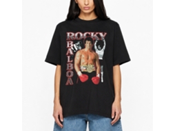 Rockinstone Rocky Movie Three Photos Collage Black Adult T-shirt Size:s
