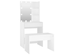 Dressing Table Set With Led, Dressing Table Sets With Leds Vidaxl Branco Madeira Processada (60 X 40 X 140 Cm)