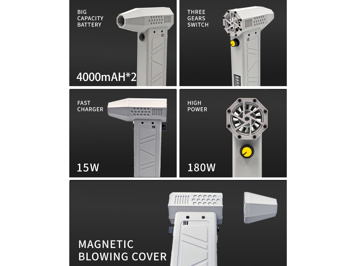 Ventilador de Dutos de Alta Potência 140000rpm 64m/s