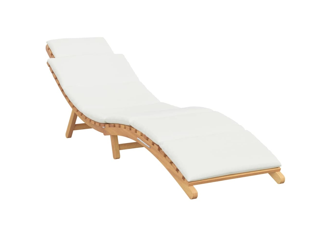 Conjunto 1 Sunlounger Para Exterior Vidaxl Castanho Madeira De Teca Maciça (198 X 55 X 58,5 Cm)