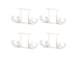 Pacote Com 4 Suportes De Alumínio Para Varões De Cortina De 28 Mm Zeuxo (brancos)