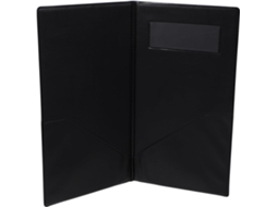 Porta-cartões de controle de pedidos de restaurante Ipetboom, 25 adesivos dupla face, 5 x 14 cm, material PU preto com letras.