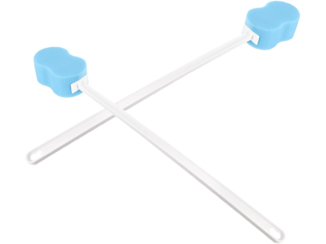 Conjunto De 2 Escovas Esponja Para O Corpo Healvian Com Cabo Longo, Esfoliação Suave E Limpeza Para Banho