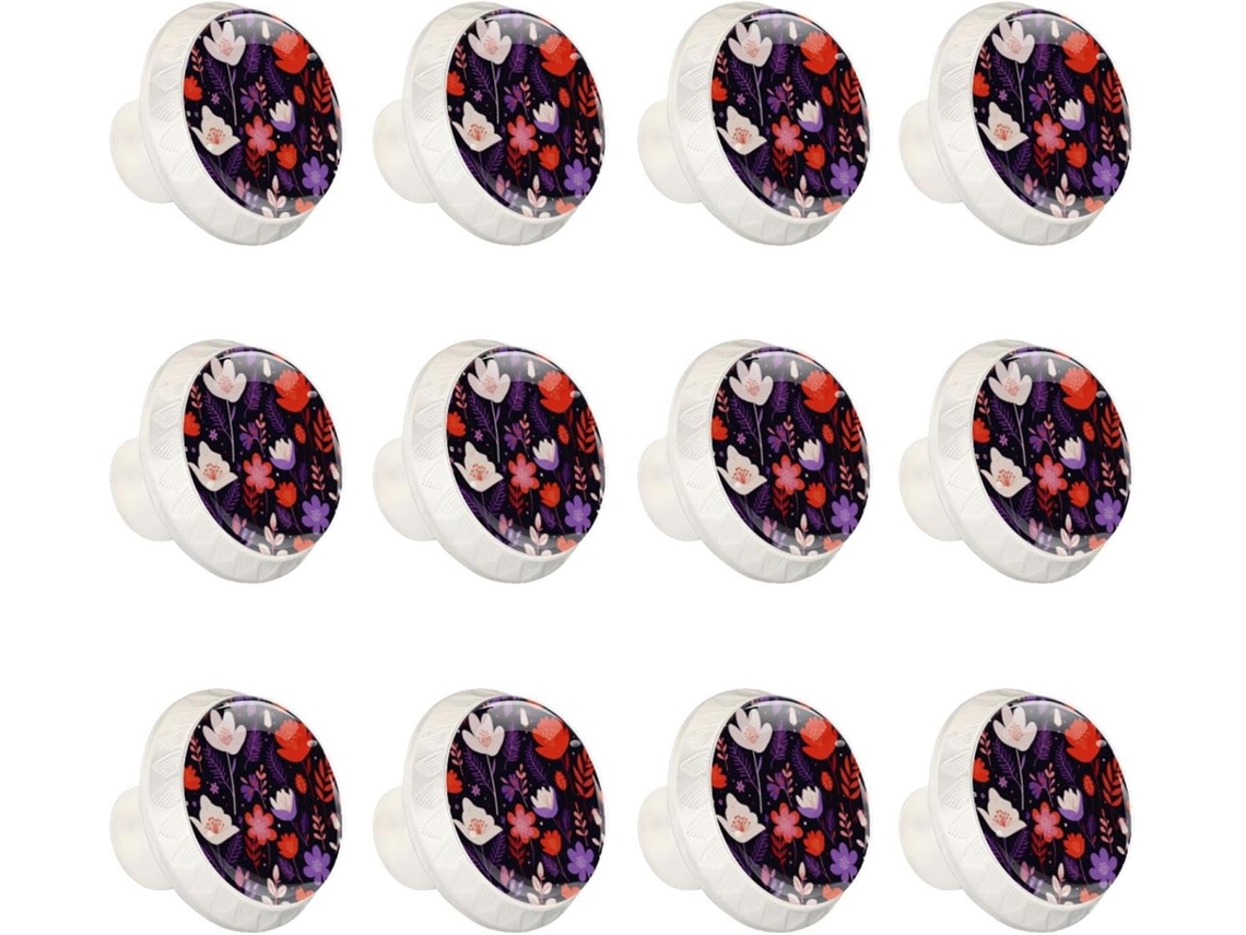 Puxadores Redondos Para Armários De Cozinha, Puxadores Para Gavetas De Cômoda, 12 Peças, Lindo Design Floral De