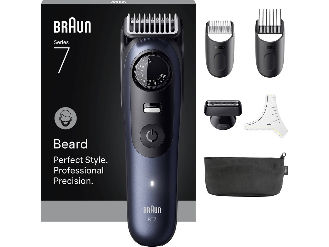 Aparador de Barba BRAUN Series 7 BT7520 Para Barba Com 40 Ajustes De Comprimento