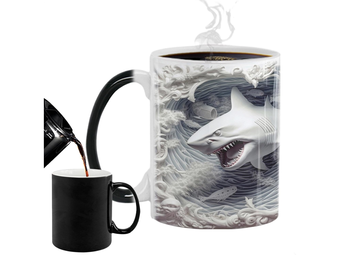 Caneca De Tubarão Que Muda De Cor Com O Calor, Bebida