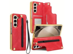 Lurelia Capa Para Samsung Galaxy Fold6 Roja, Suporte Integrado, Com Design Funcional, Proteção E Utilização Prática