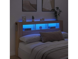Vidaxl Cabeceira C/ Leds 180x18,5x103,5 Deriv. Madeira Carvalho Sonoma