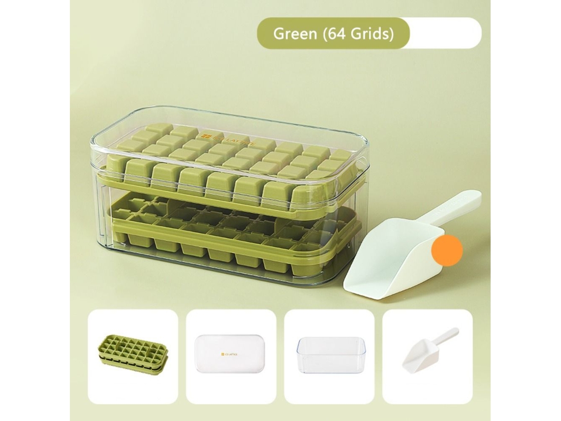 Máquina de fazer cubos de gelo Slowmoose Green com 64 grades