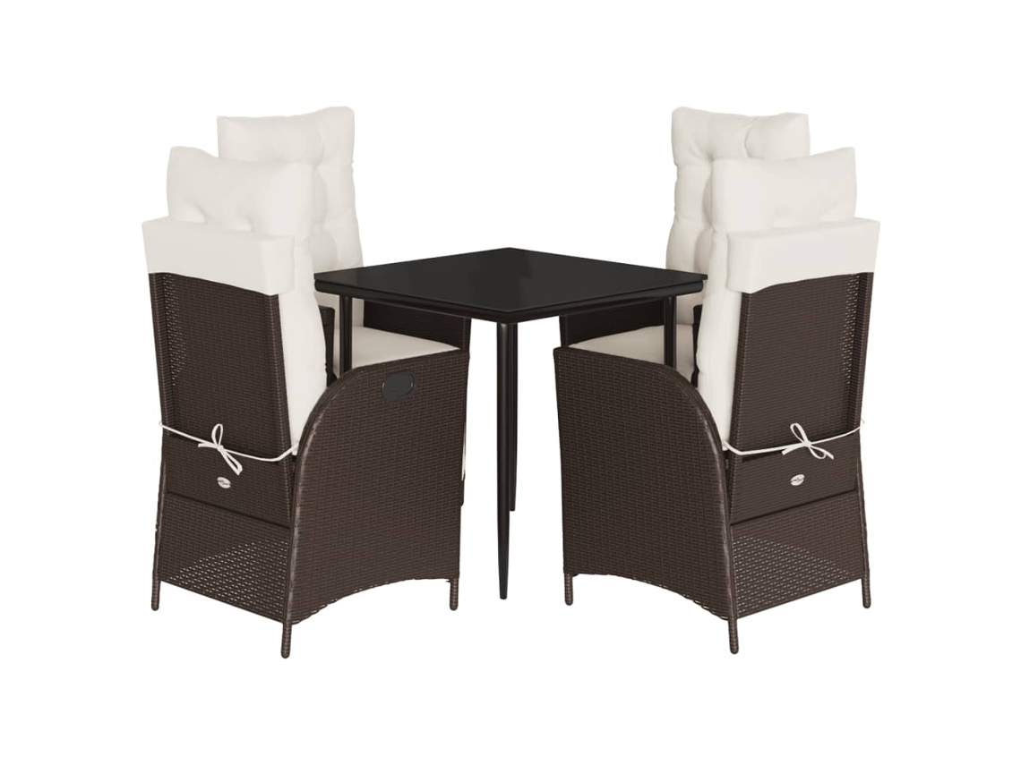 Garden Dining Set, Garden Dining Sets Vidaxl Marrom Rattan / Vime (80 Cm Table Length)