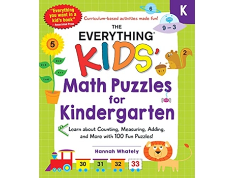Livro Everything Kids Math Puzzles for Kindergarten de Hannah Whately (Inglês)