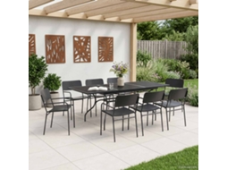 Vidaxl Conjunto De Jantar Para Jardim 9 Unid. Antracite Aço