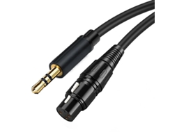 Lurelia Cabo Xlr Fêmea 3,5 Mm 2 M 6,56 Pés, Para Microfones, Mixer, Amplificador e Alto-falantes Ativos