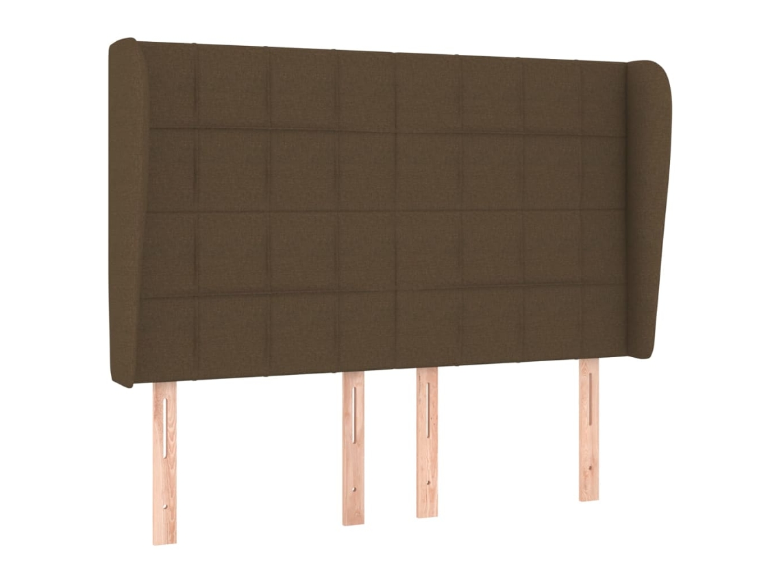 Cabeceira com tecido Abas marrom escuro MAISON EXCLUSIVE (147x23x118 cm)