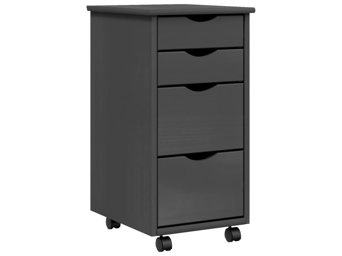 Rolling Cabinet, Rolling Cabinets Vidaxl Cinzeto Madeira De Pinho (n/a)