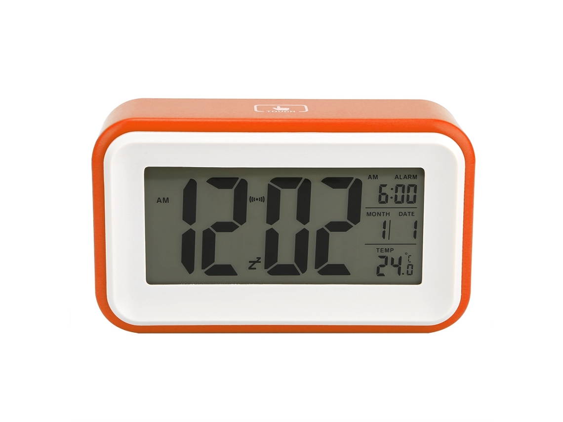 Relógio Despertador Digital Eletrônico Multifuncional Baok-reloj Exquisite com Visor de Temperatura (laranja)
