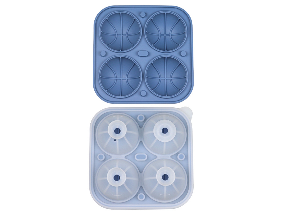 Forma De Gelo Em Forma De Bola De Basquetebol com Tampa Em Forma De Funil, Ideal Para Cocktails E Whisky. Azul Hexinyigjly