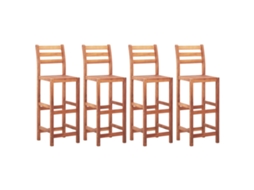 Vidaxl Cadeiras De Bar 4 Pcs Madeira De Acácia Maciça