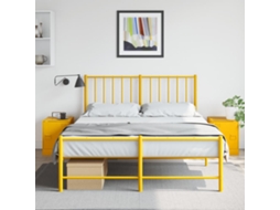Vidaxl Mesas De Cabeceira 2 Pcs 34,5x39x44 Cm Aço Amarelo Mostarda